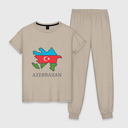 Пижама хлопковая женская Map Azerbaijan, цвет: миндальный