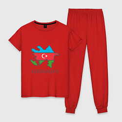 Пижама хлопковая женская Map Azerbaijan, цвет: красный