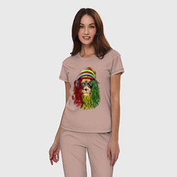 Пижама хлопковая женская Rasta lioN, цвет: пыльно-розовый — фото 2