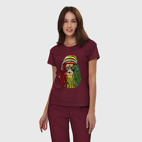 Женская пижама Rasta lioN / Меланж-бордовый – фото 3