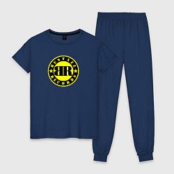 Пижама хлопковая женская 9 грамм: Logo Bustazz Records, цвет: тёмно-синий