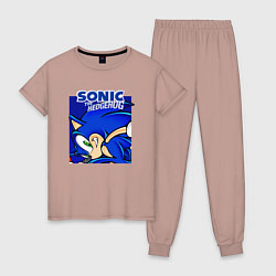 Пижама хлопковая женская Sonic Adventure Sonic, цвет: пыльно-розовый