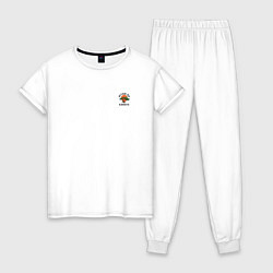Пижама хлопковая женская Miyagi do Mini Logo, цвет: белый