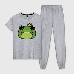 Пижама хлопковая женская Frog Lucky король, цвет: меланж