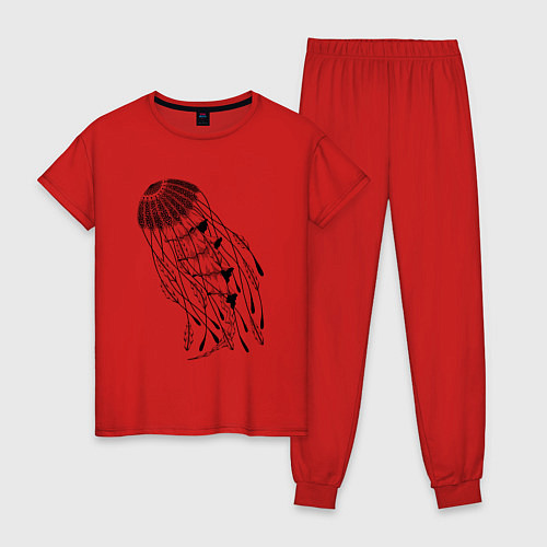 Женская пижама Океанская медуза / Красный – фото 1