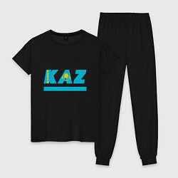 Пижама хлопковая женская KAZ, цвет: черный