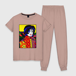Пижама хлопковая женская Ромеро Бритто Майкл Джексон, цвет: пыльно-розовый