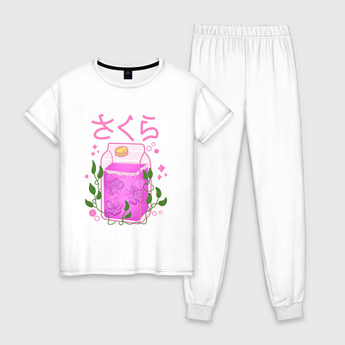 Женская пижама Виноградный сок / Белый – фото 1
