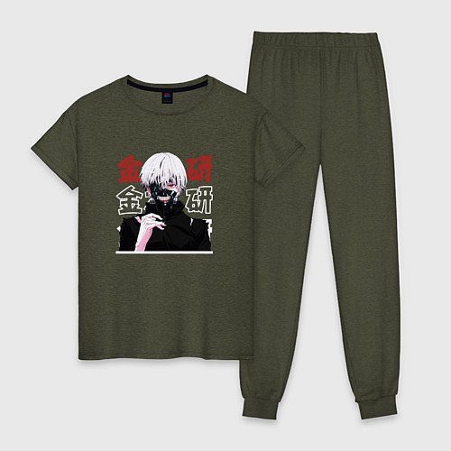 Женская пижама Токийский гуль Tokyo Ghoul, Ken Kaneki Канеки Кен / Меланж-хаки – фото 1