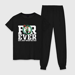 Пижама хлопковая женская FOREVER NOT JUST WHEN WE WIN, BOSTON CELTICS, БОСТ, цвет: черный