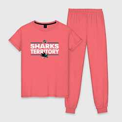 Пижама хлопковая женская SHARKS TERRITORY САН-ХОСЕ ШАРКС, цвет: коралловый