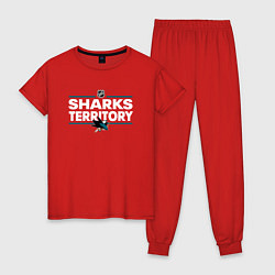 Пижама хлопковая женская SHARKS TERRITORY САН-ХОСЕ ШАРКС, цвет: красный