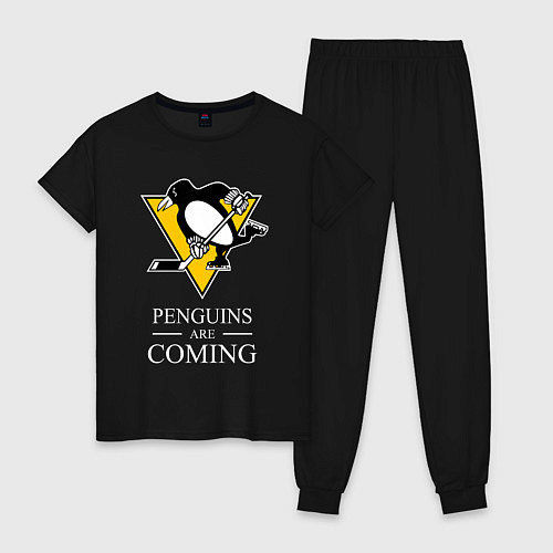 Женская пижама Penguins are coming, Pittsburgh Penguins, Питтсбур / Черный – фото 1