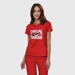 Пижама хлопковая женская Каролина Харрикейнз, Carolina Hurricanes, цвет: красный — фото 2