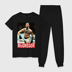 Пижама хлопковая женская Конор МакГрегор McGregor, цвет: черный