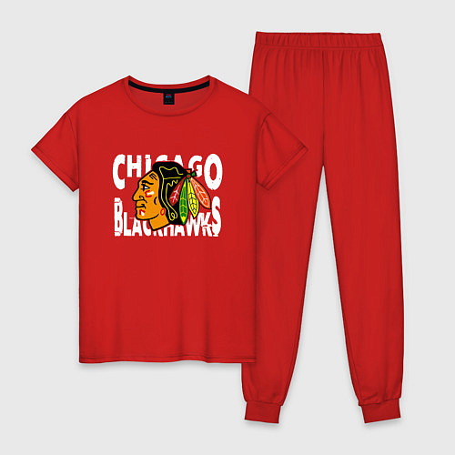 Женская пижама Чикаго Блэкхокс, Chicago Blackhawks / Красный – фото 1