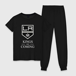 Пижама хлопковая женская Los Angeles Kings, Лос Анджелес Кингз, цвет: черный