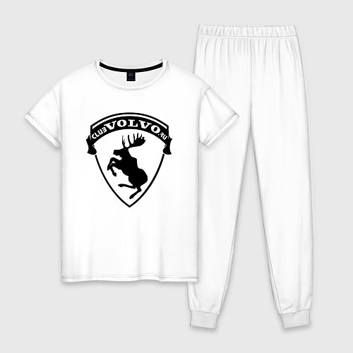 Женская пижама VOLVO логотип чёрный / Белый – фото 1