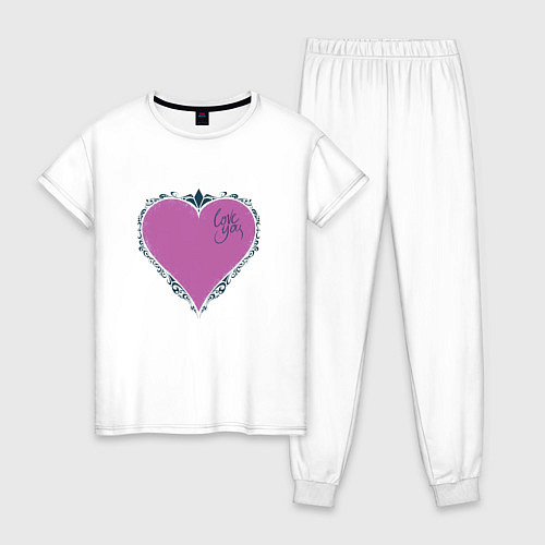 Женская пижама Розовое сердце ! / Белый – фото 1