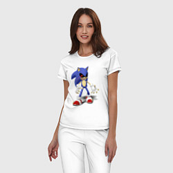 Пижама хлопковая женская Sonic Exe Video game Hype, цвет: белый — фото 2