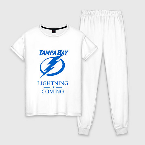 Женская пижама Tampa Bay Lightning is coming, Тампа Бэй Лайтнинг / Белый – фото 1