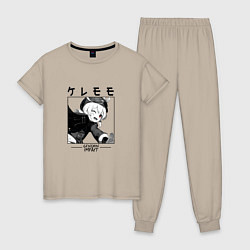 Пижама хлопковая женская Кли Klee, Genshin Impact, цвет: миндальный