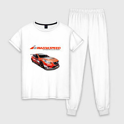 Пижама хлопковая женская Mazda Motorsport Development, цвет: белый