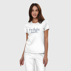 Пижама хлопковая женская Logo Twilight, цвет: белый — фото 2