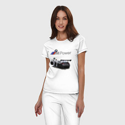 Пижама хлопковая женская BMW Motorsport M Power Racing Team, цвет: белый — фото 2