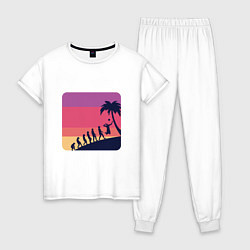 Пижама хлопковая женская Summer - Volleyball, цвет: белый