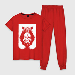 Пижама хлопковая женская Berserks skull, цвет: красный