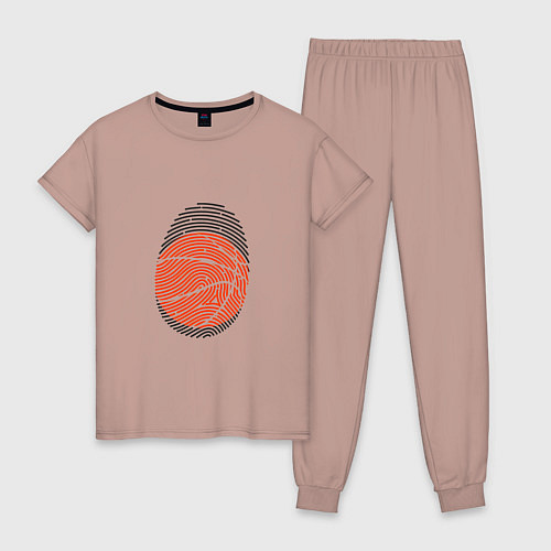 Женская пижама Баскетбол - Отпечаток / Пыльно-розовый – фото 1