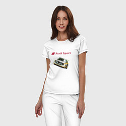 Пижама хлопковая женская Audi Racing team Power, цвет: белый — фото 2