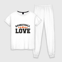 Пижама хлопковая женская Love - Basketball, цвет: белый