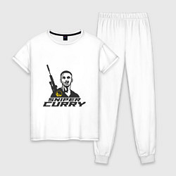 Пижама хлопковая женская Sniper Curry, цвет: белый