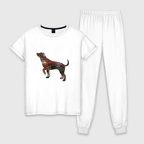 Женская пижама Образ собаки линиями / Белый – фото 1