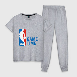 Пижама хлопковая женская NBA Game Time, цвет: меланж