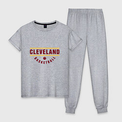 Пижама хлопковая женская Cleveland - Basketball, цвет: меланж