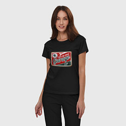 Пижама хлопковая женская Garage Parts and Service, цвет: черный — фото 2