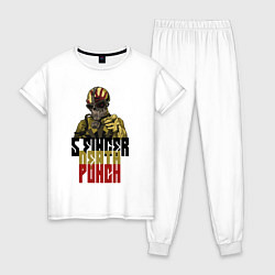 Пижама хлопковая женская 5 Finger Death Punch Groove Metal, цвет: белый