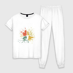 Пижама хлопковая женская Volleyball Jam, цвет: белый