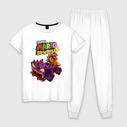 Пижама хлопковая женская Точило Боузера Super Mario 3D World, цвет: белый
