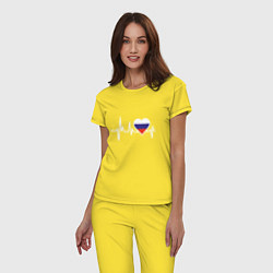 Пижама хлопковая женская Пульс России, цвет: желтый — фото 2