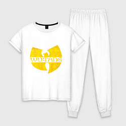Пижама хлопковая женская Wu tang logo, цвет: белый