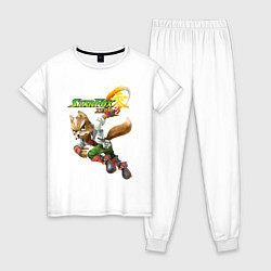 Пижама хлопковая женская Star Fox Zero Nintendo Video game, цвет: белый
