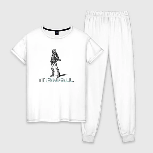 Женская пижама TITANFALL PENCIL ART титанфолл / Белый – фото 1