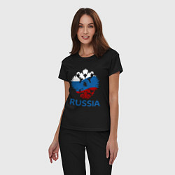 Пижама хлопковая женская Russia, цвет: черный — фото 2