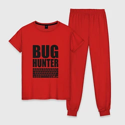 Пижама хлопковая женская Bug Хантер, цвет: красный