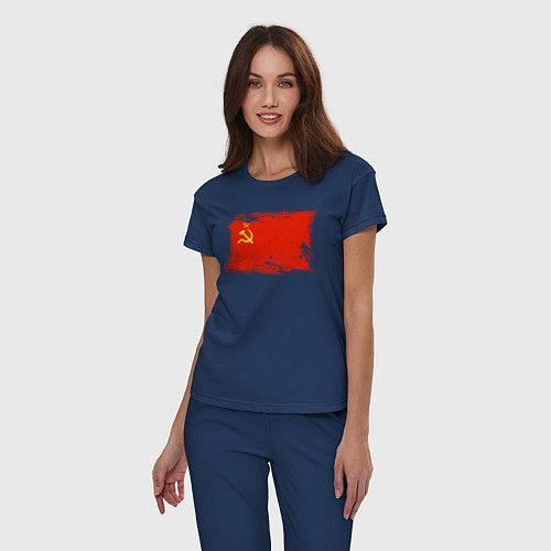 Женская пижама Рваный флаг СССР / Тёмно-синий – фото 3