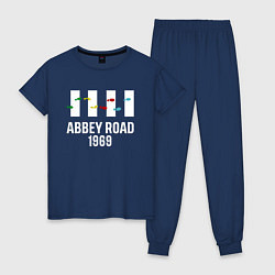 Пижама хлопковая женская THE BEATLES ABBEY ROAD, цвет: тёмно-синий